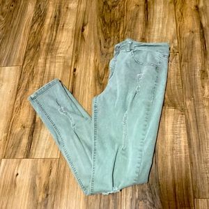 Light Green Ripped Jeans